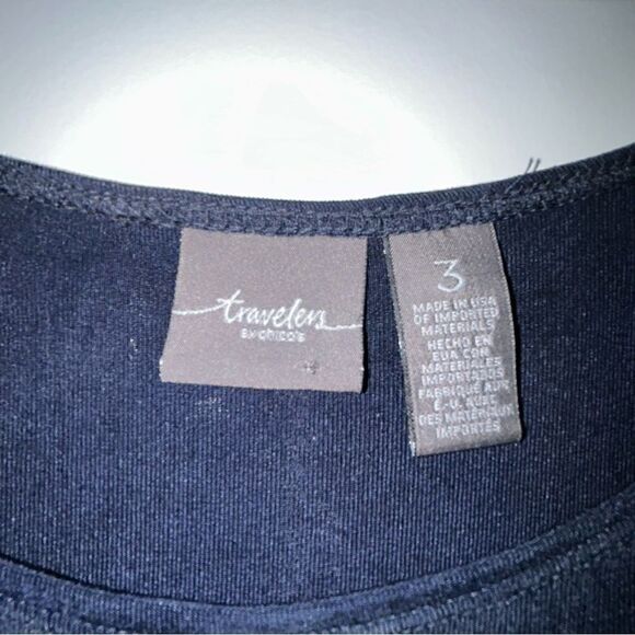 Chico’s Travelers Long Sleeve Peekaboo Sheer Tunic Top Chicos - Picture 2 of 5